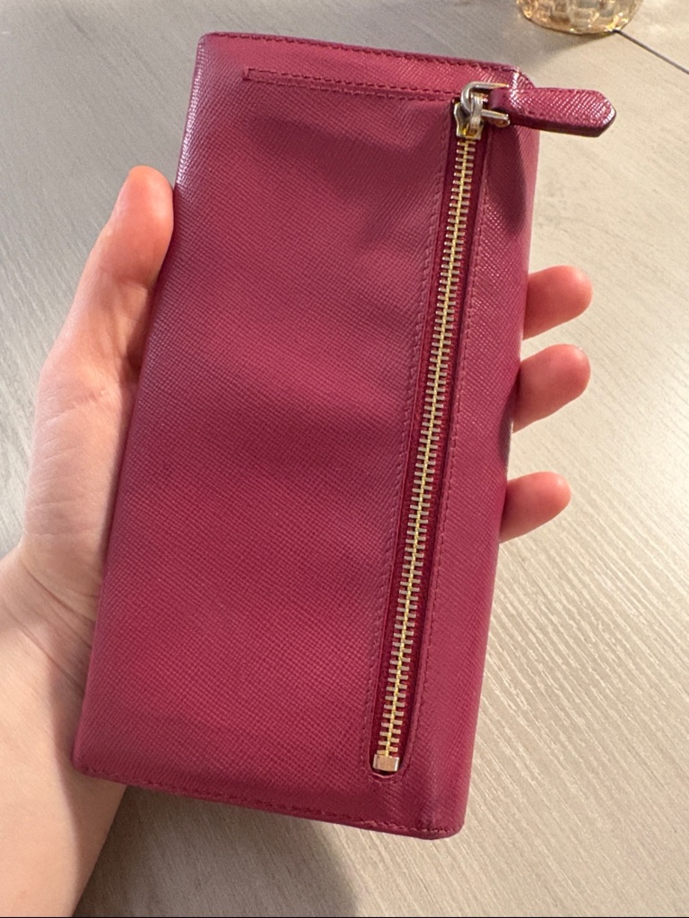 Prada Saffiano Leather Long Wallet - Raspberry - Picture 2 of 12